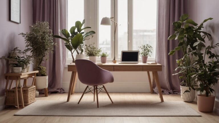 Leonardo_Vision_XL_A_serene_workspace_with_plants_a_cozy_chair_2